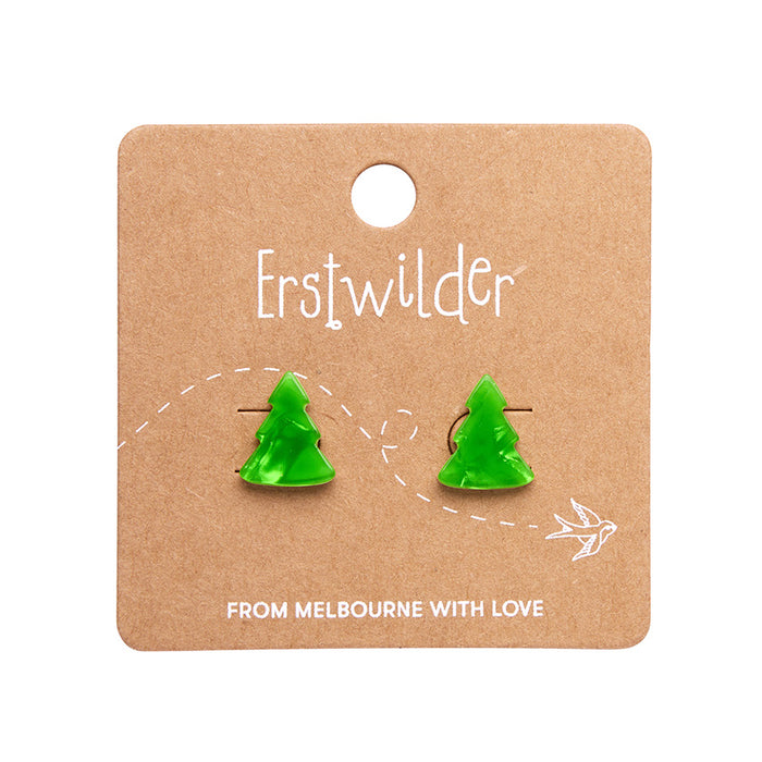 Erstwilder Essentials - Tree Green Ripple Stud Earrings