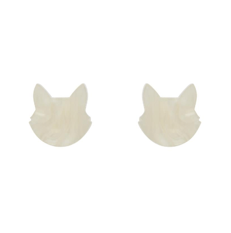 Erstwilder Essentials - Cat Earrings - White Ripple Uncommon Collective Store