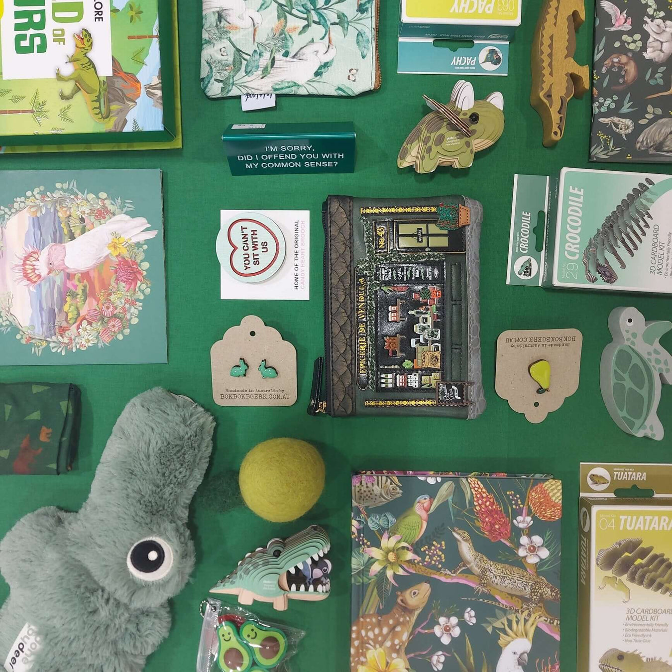 Gifts that are Green, Different Gifts, different shapes and sizes!  People can obsess over colour, sometimes it's on brand, or just visual stimulating, it can be their favourite colour or themed to thier needs.  Good thing we are a Gift Shop