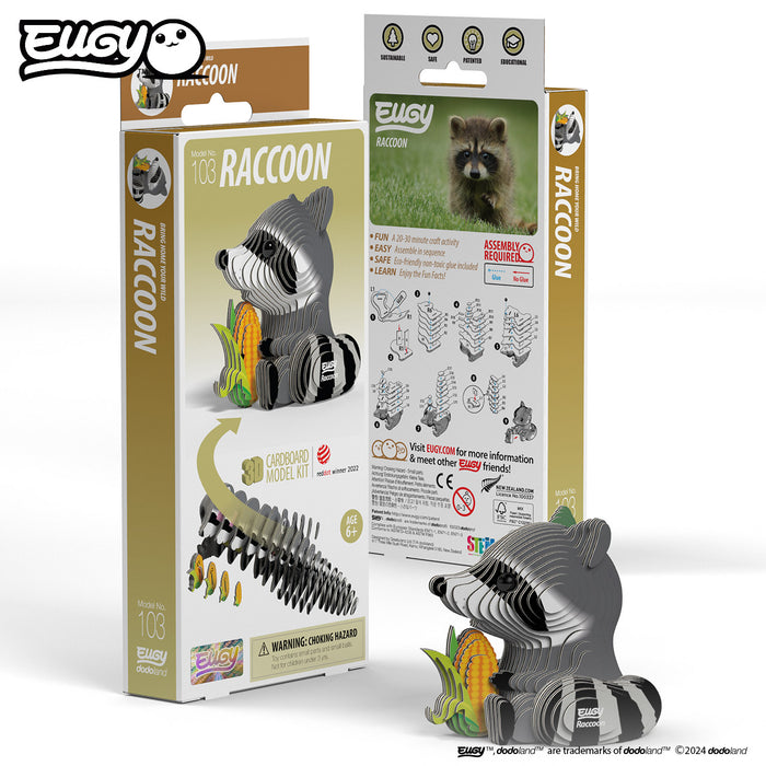 Eugy DoDoLand Raccoon 3D Puzzle Collectible Model Puzzles Eugy Dodoland   