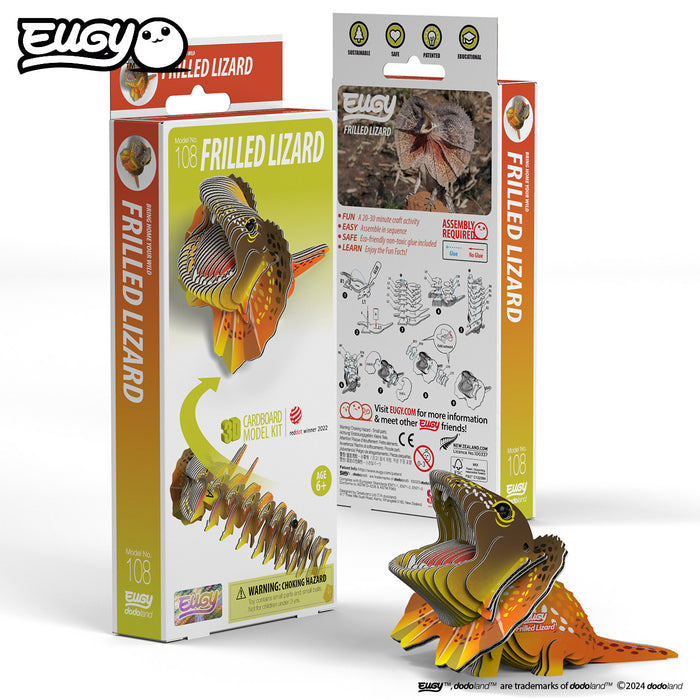 Eugy DoDoLand Frilled Lizard 3D Puzzle Collectible Model Puzzles Eugy Dodoland   