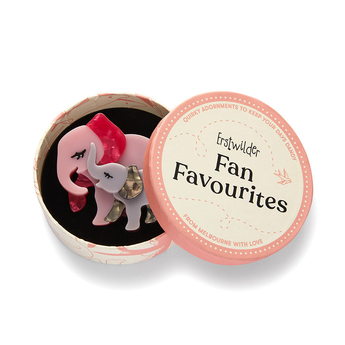 Erstwilder Fan Favourites - Mother Ella Elephants Brooch Brooches Erstwilder   