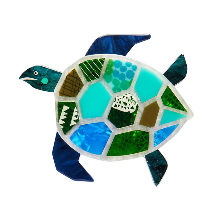Erstwilder X Clare Young - A Turtle Named Groan Brooch