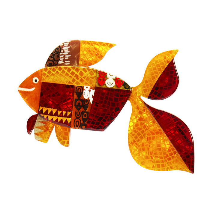 Erstwilder X Clare Young - A Goldfish Named Silence Brooch Brooches & Lapel Pins Erstwilder   