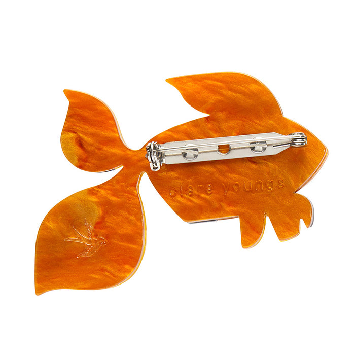 Erstwilder X Clare Young - A Goldfish Named Silence Brooch Brooches & Lapel Pins Erstwilder   