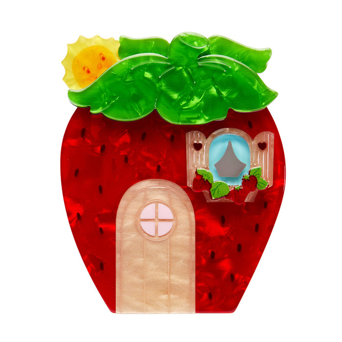 Erstwilder Strawberry Shortcake - Berry Happy Home Brooch