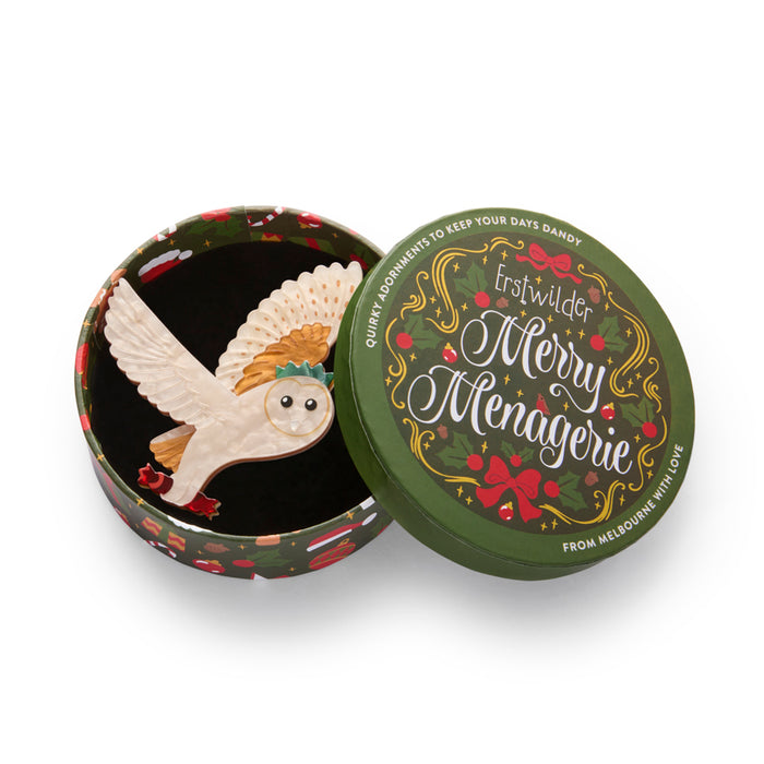 Erstwilder Christmas Brooch - Otto the Owl Brooches & Lapel Pins Erstwilder