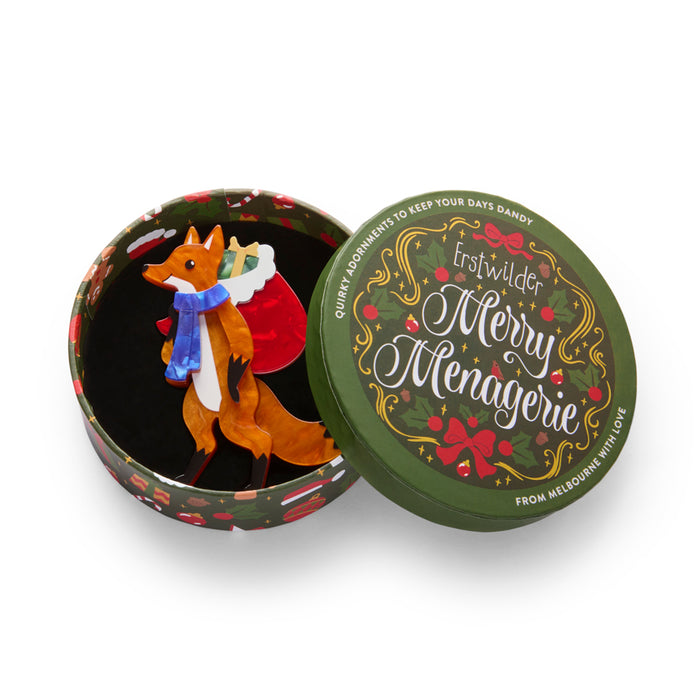 Erstwilder Christmas Brooch - Freddy the Fox Brooches & Lapel Pins Erstwilder