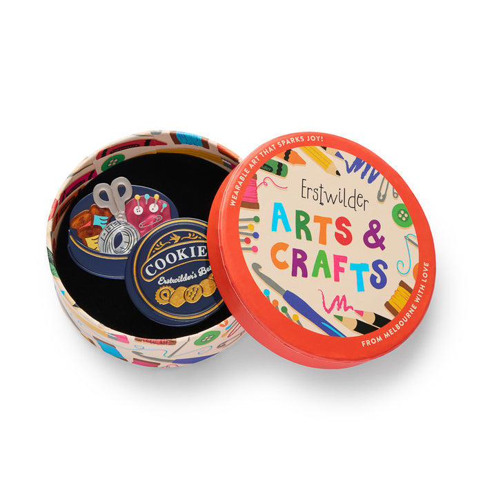 Erstwilder Arts & Crafts - Cookie Tin Secrets Brooch Brooches Erstwilder
