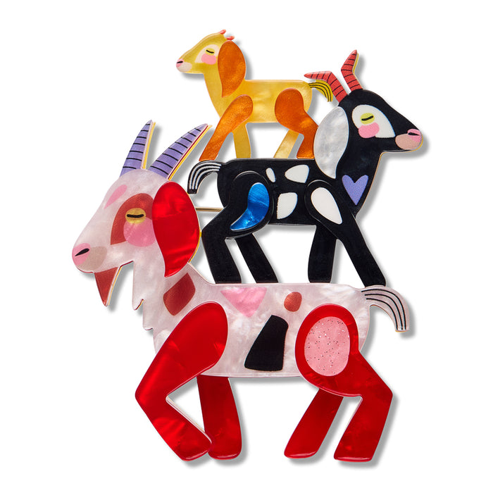 Erstwilder X Pete Cromer - Goat Goals Brooch Brooches Erstwilder