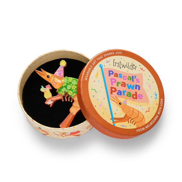 Erstwilder Brooch - Pascal the Party Prawn Brooch Brooch Erstwilder