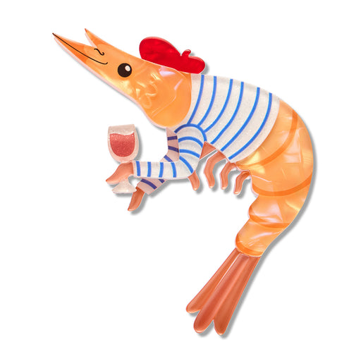 Erstwilder Brooch - Pascal the Parisian Prawn Brooch Brooch Erstwilder