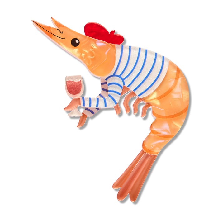 Erstwilder Brooch - Pascal the Parisian Prawn Brooch Brooch Erstwilder