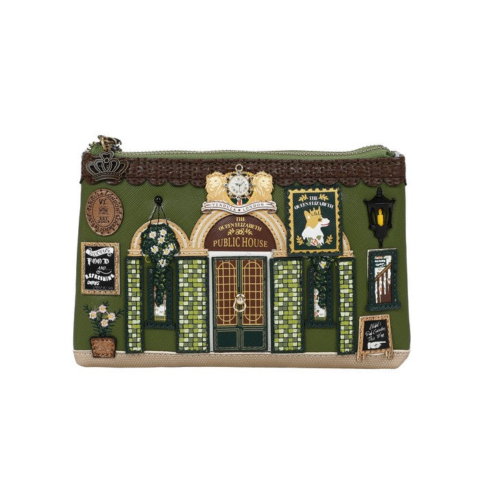 Vendula London Douple Zip Coin Purse - The Queen Elizabeth Pub Handbags, Wallets & Cases Vendula London