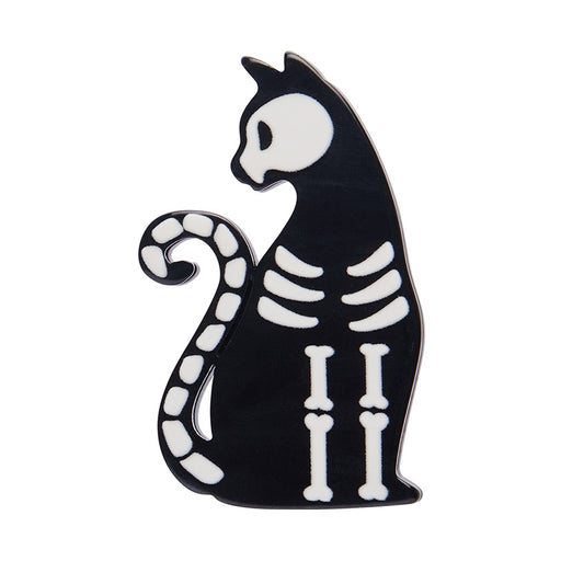 Erstwilder Halloween MINI Brooch - Bone Cat Brooches & Lapel Pins Erstwilder   