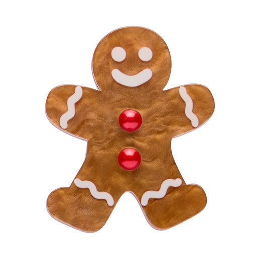 Erstwilder Christmas - Gingerbread Man Simplified Mini Brooch Brooches & Lapel Pins Erstwilder