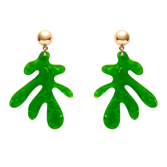 Erstwilder Essentials - Coral Drop Earrings Green