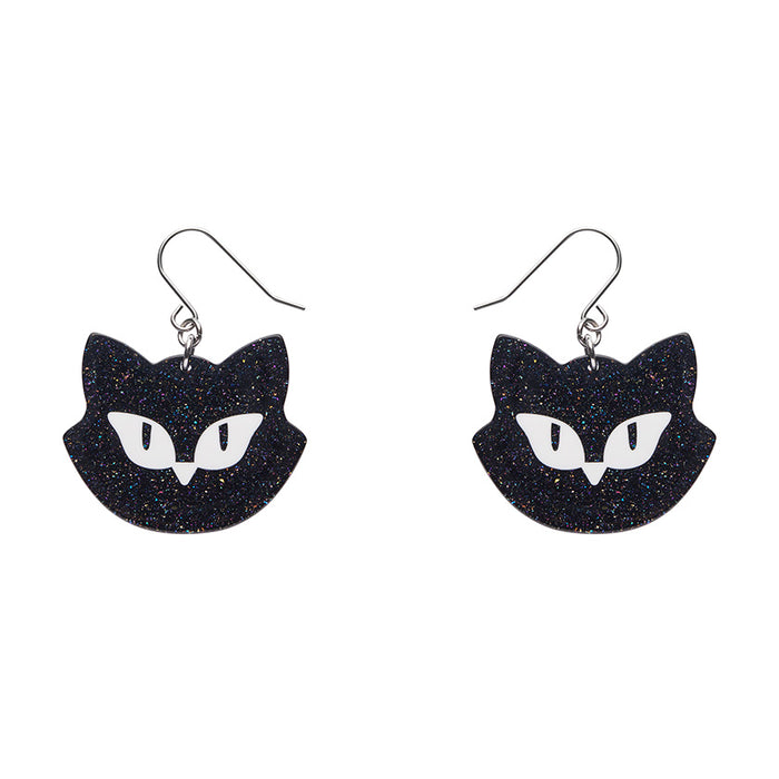 Erstwilder Halloween Essentials - Shadow the Cat Drop Earrings