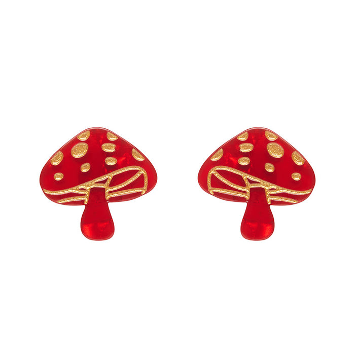 Erstwilder Essentials - Red Mushroom Stud Earrings Earrings Erstwilder   