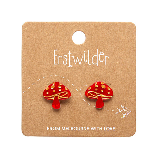 Erstwilder Essentials - Red Mushroom Stud Earrings Earrings Erstwilder   