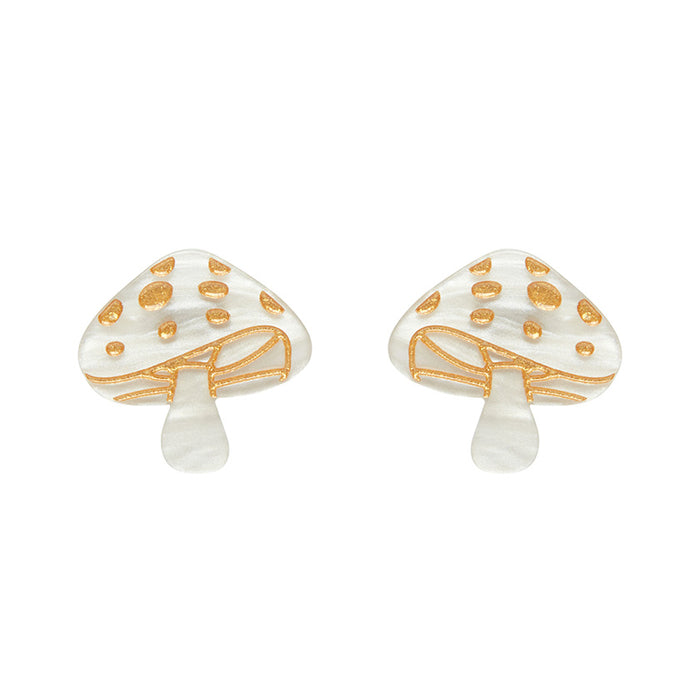 Erstwilder Essentials - Cream Mushroom Stud Earrings Earrings Erstwilder   