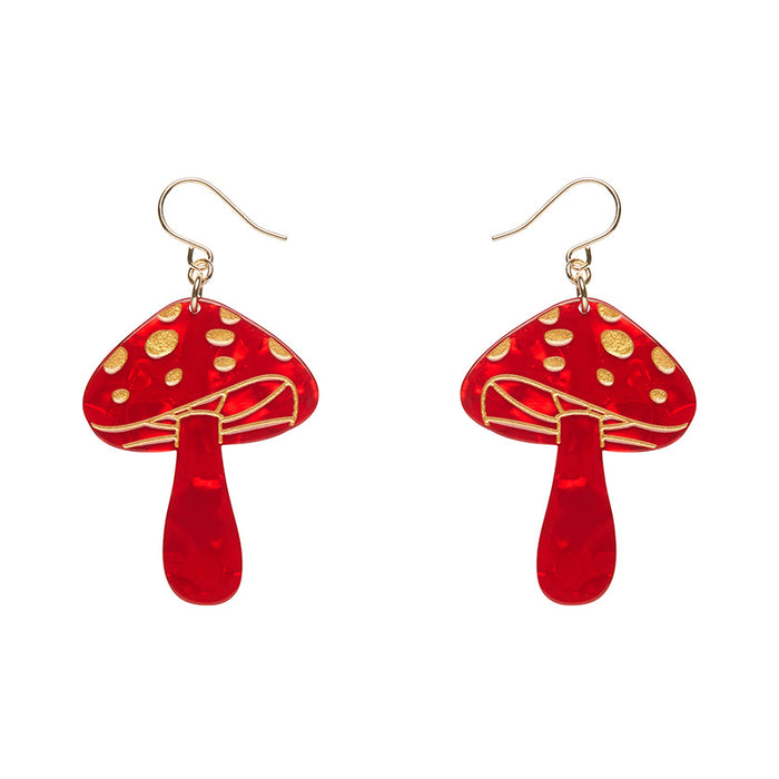 Erstwilder Essentials - Red Mushroom Drop Earrings Earrings Erstwilder   