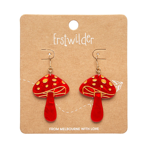 Erstwilder Essentials - Red Mushroom Drop Earrings Earrings Erstwilder   