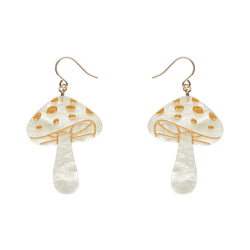 Erstwilder Essentials - Cream Mushroom Drop Earrings Earrings Erstwilder   