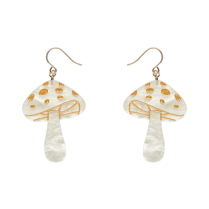 Erstwilder Essentials - Cream Mushroom Drop Earrings Earrings Erstwilder   