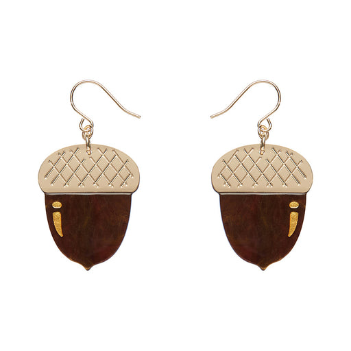 Erstwilder Essentials - Brown Acorn Drop Earrings Earrings Erstwilder   