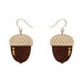 Erstwilder Essentials - Brown Acorn Drop Earrings Earrings Erstwilder   