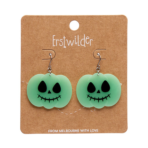 Erstwilder Essentials - Jack O Lantern Drop Earrings - GITD Earrings Erstwilder   