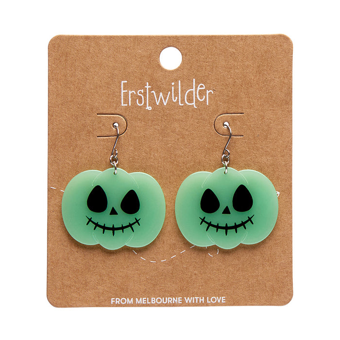 Erstwilder Essentials - Jack O Lantern Drop Earrings - GITD Earrings Erstwilder   