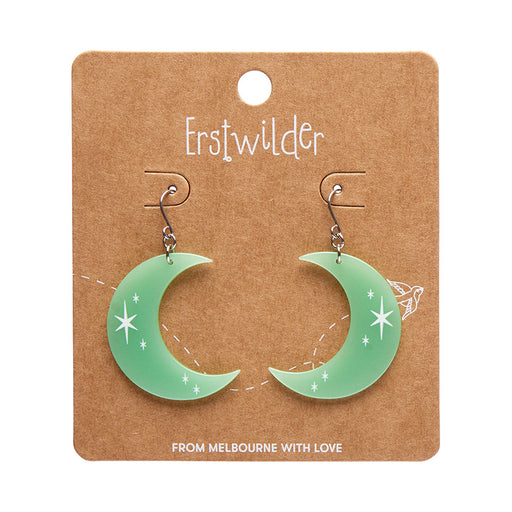 Erstwilder Essentials - Half Moon Drop Earrings - GITD Earrings Erstwilder   