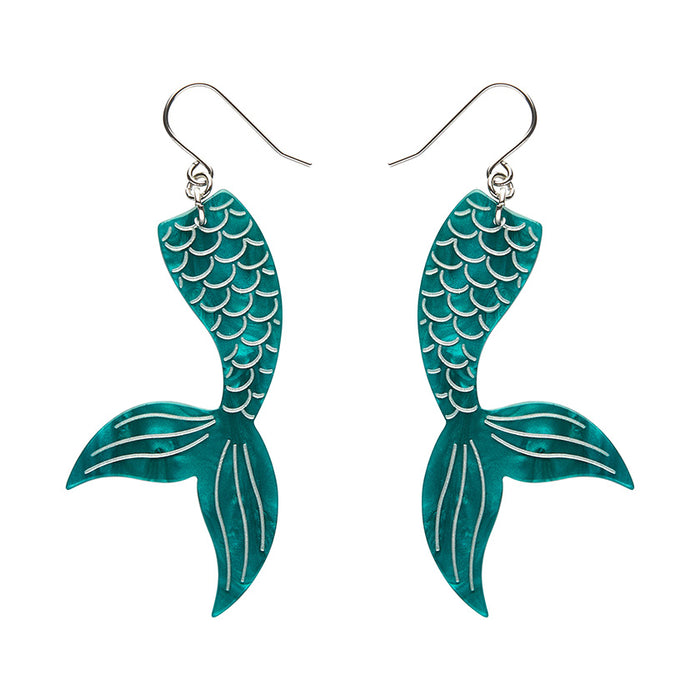 Erstwilder Essentials - Mermaid Tail Earrings Aqua Earrings Erstwilder   