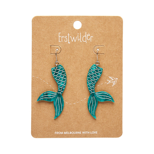 Erstwilder Essentials - Mermaid Tail Earrings Aqua Earrings Erstwilder   