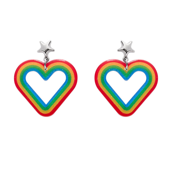 Erstwilder X Rainbow Brite - Rainbow Essentials - PICK ONE Earrings Erstwilder Heart Rainbow Stud Drop Earrings