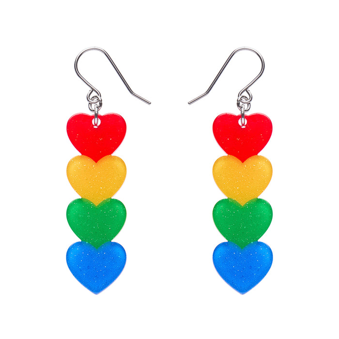 Erstwilder X Rainbow Brite - Rainbow Essentials - PICK ONE Earrings Erstwilder Rainbow Hearts Drop Earrings