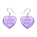 Erstwilder Sweet Valentine - Essentials - PICK ONE Earrings Erstwilder Candy Heart Purple