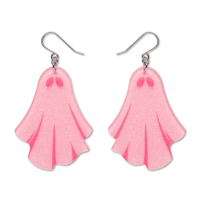 Erstwilder - Ghostie Drop Earrings - Pink Earrings Erstwilder