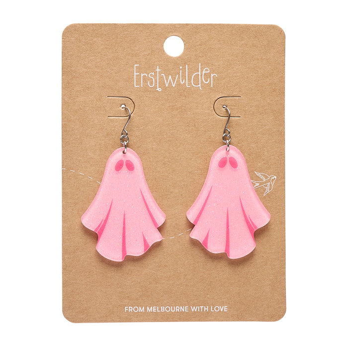 Erstwilder - Ghostie Drop Earrings - Pink Earrings Erstwilder
