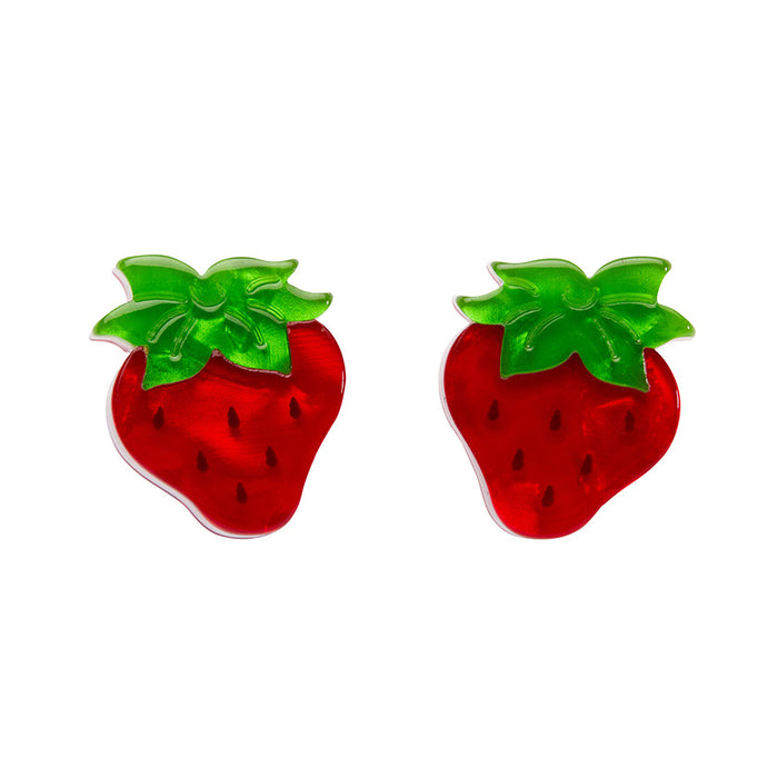 Erstwilder Strawberry Shortcake - Darling Strawberry Stud Earrings Earrings Erstwilder   