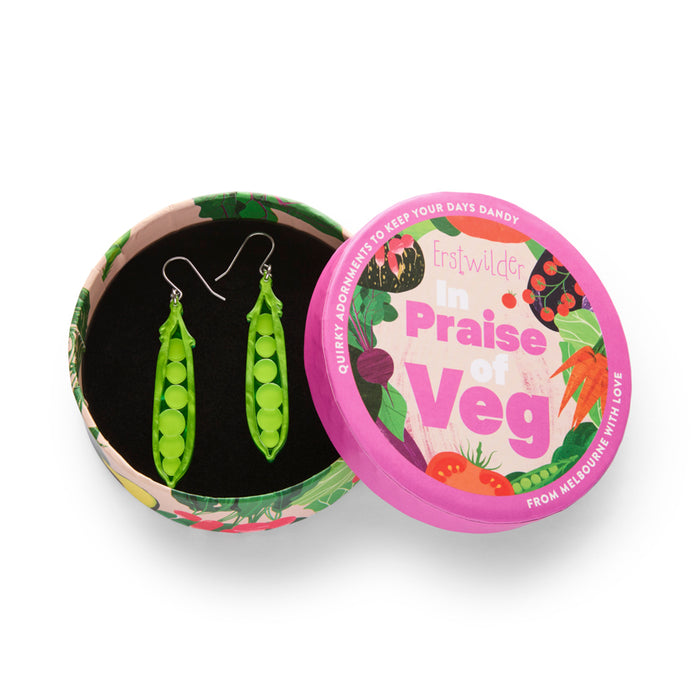 Erstwilder Earrings - Peas Please Brooches Erstwilder