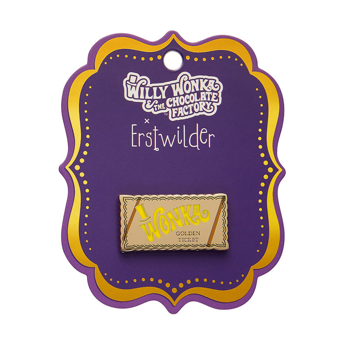 Erstwilder Enamel Pin - Golden Ticket Brooches & Lapel Pins Erstwilder