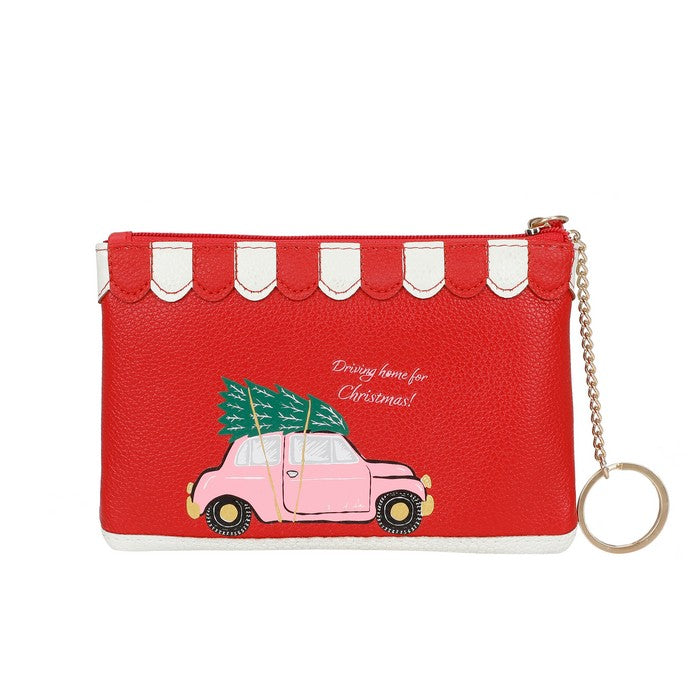 PRE ORDER Vendula London Zip Coin Purse - No.25 Mistletoe Lane Wallets & Money Clips Vendula London   