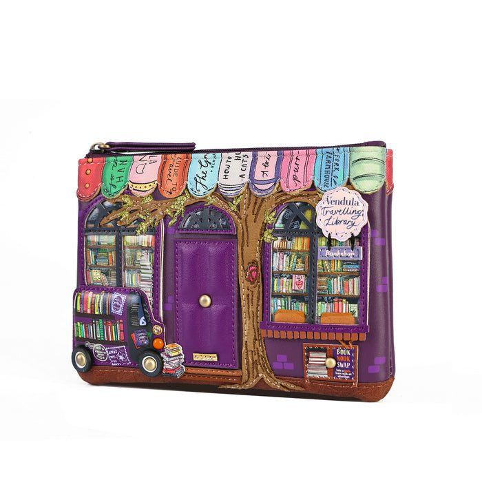 Vendula London Zip Coin Purse - Travelling Library Bookshop Wallets & Money Clips Vendula London