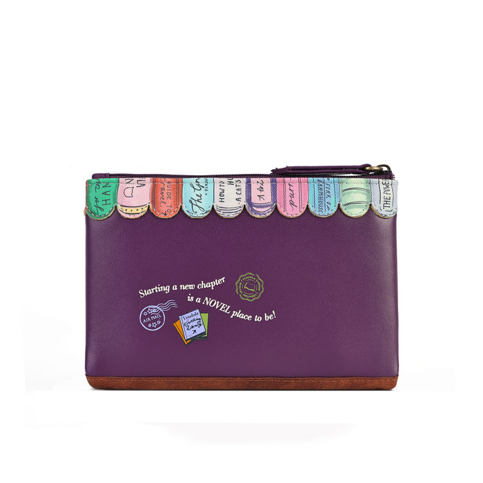 Vendula London Zip Coin Purse - Travelling Library Bookshop Wallets & Money Clips Vendula London
