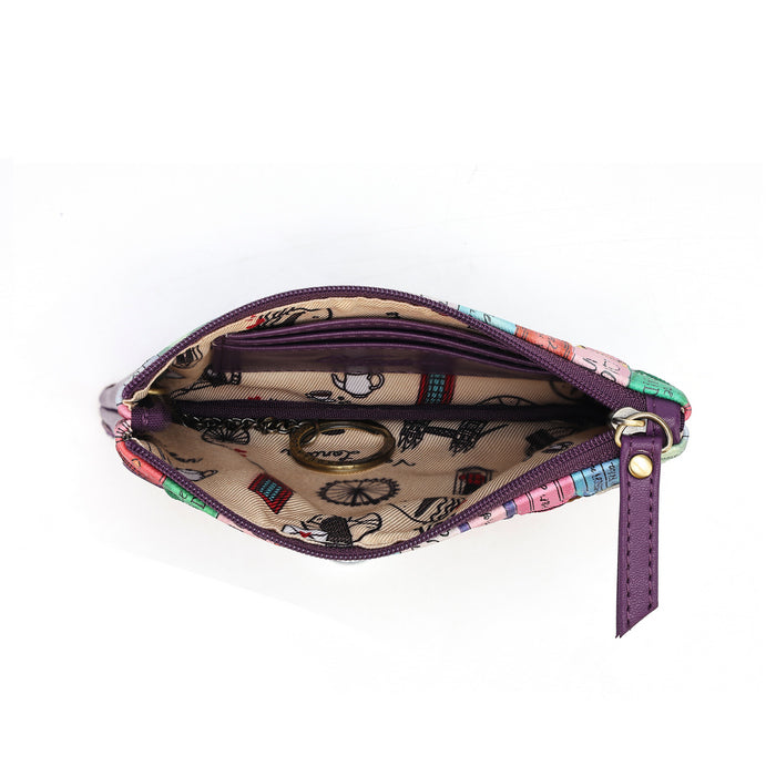 Vendula London Zip Coin Purse - Travelling Library Bookshop Wallets & Money Clips Vendula London
