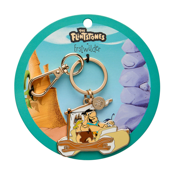 Erstwilder X Hanna Barbera - The Flintmobile Enamel Key Ring Enamel Pin Erstwilder