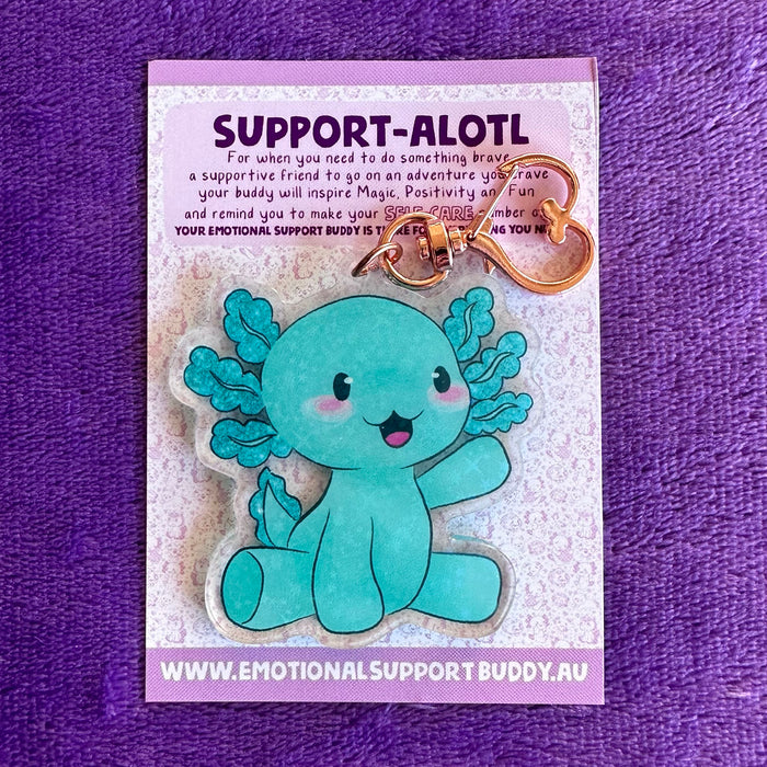 Emotional Support Buddy -  Axolotl Key Chain Keychains Emotional Support Buddy   